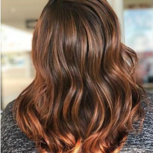 medium brown hair with caramel highlights from hair cuttery